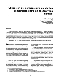 Utilizaci&oacute;n del germoplasma de plantas comestibles entre los