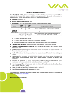 &ldquo;COMBO DE RECARGA INTELIGENTE״ NuevaTel PCS de - Viva