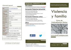Violencia y Familia 14-15 - Experto en Intervenciones Sist&eacute;micas