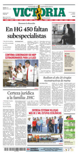 Certeza jur&iacute;dica a la familia: JHC - Periodico Victoria