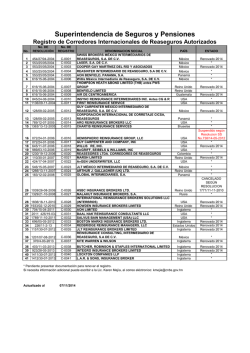 Corredores Internacionales de Reaseguradores - Comisi&oacute;n