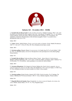 Subasta 142 &ndash; 16 octubre 2014 &ndash; 18:00h - El Remate