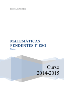 MATEM&Aacute;TICAS PENDENTES 1&ordm; ESO