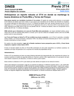 DINEB Previo 3T14 - Bolsa Mexicana de Valores