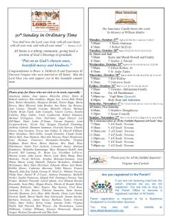 30th Sunday in Ordinary Time Sunday in Ordinary Time - All Saints