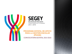 Presentaci&oacute;n PEAGE - SIGE Yucat&aacute;n