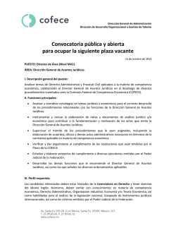 Convocatoria p&uacute;blica y abierta para ocupar la siguiente plaza - CFC