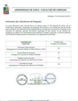 UNIVERSIDAD DE CHILE - FACULTAD DE CIENCIAS