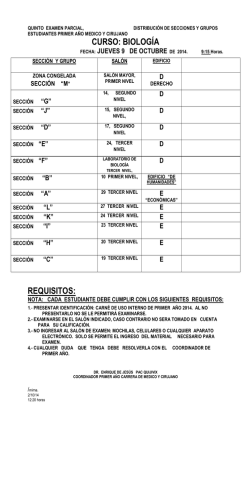 CURSO: BIOLOG&Iacute;A REQUISITOS: