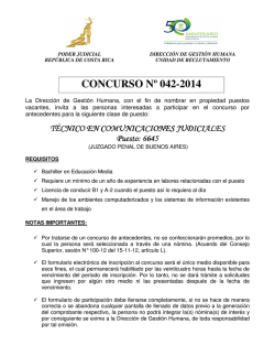CONCURSO N&ordm; 042-2014 - Poder Judicial