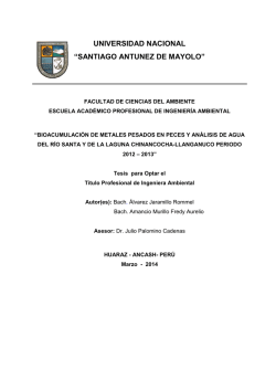 universidad nacional &ldquo;santiago antunez de mayolo&rdquo; - BIOREM
