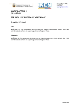 modificatoria 1 (2014-10-08) rte inen 125 &ldquo;puertas y ventanas&rdquo;