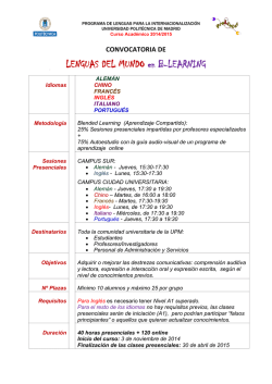 LENGUAS DEL MUNDO en B-LEARNING - Universidad Polit&eacute;cnica