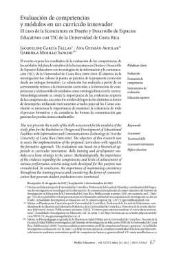 Evaluaci&oacute;n de competencias y m&oacute;dulos en un - Espacio Docente