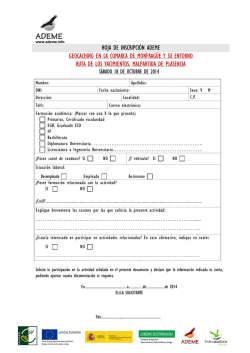 HOJA DE INSCRIPCI&Oacute;N ADEME GEOCACHING EN LA - PlanVE