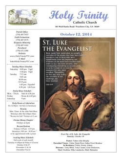 October 12, 2014 - Holy Trinity Catholic Church