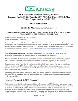 2014- Formulario de Medicamentos Recetados 1 - MCS Classicare