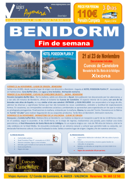 C/ Conde de Lumiares, 4. 46019 - VALENCIA Tlf - Viajes Aymara