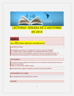 Lecturas de la Tercera Semana de Octubre 2014 - Insumisos