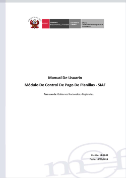 Manual De Usuario M&oacute;dulo De Control De Pago De Planillas - SIAF