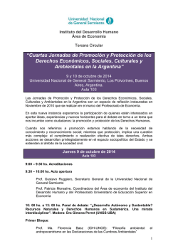 &ldquo;Cuartas Jornadas de Promoci&oacute;n y Protecci&oacute;n de los - UNGS