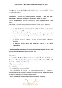 BASES CONVOCATORIA CARR&Iacute;COLA BIODIVERS-2015
