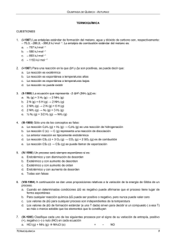 1 TERMOQU&Iacute;MICA CUESTIONES 1. (I-1987) Las entalp&iacute;as est&aacute;ndar