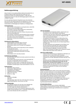 Anleitung Powerbank MP-4000S de-en-es-fr-it - XTPower
