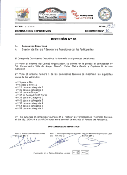 Decisi&oacute;n n&ordm;1 CCDD - Rallye isla de Tenerife