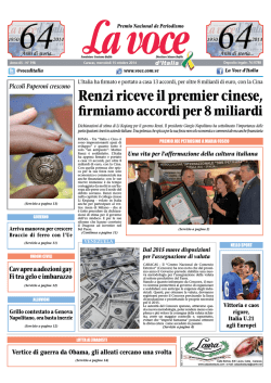 15 OTTOBRE 2014 - La Voce dItalia