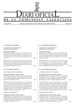 Any XXXVII Dimecres, 8 doctubre de 2014 / Mi&eacute;rcoles, 8 de octubre