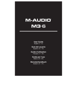 M3-6: User Guide, v1.0 - M-Audio