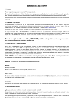 CONDICIONES DE COMPRA - Presentaci&oacute;n LOPD ADAPTA