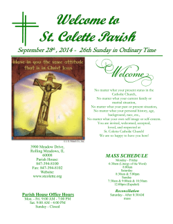 MASS SCHEDULE - St. Colette Church