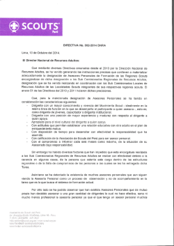 Directiva 002-2014-DNRA - Scouts del Per&uacute;