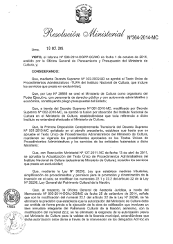 %0/&Eacute;m&iuml;a% N&deg;364-2014-MC - Transparencia - Ministerio de Cultura