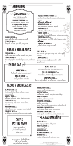 Calaca Dinner Menu (10.17.14) - La Calaca Feliz