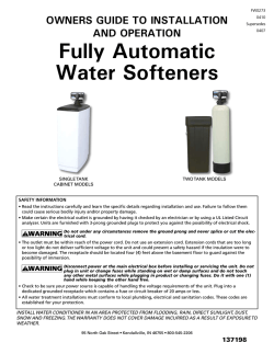 Fully Automatic Water Softeners