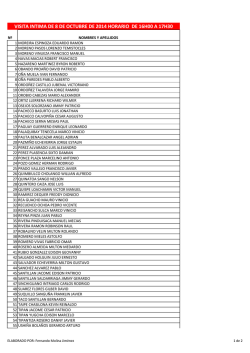 visita intima de 8 de octubre de 2014 horario de 16h00 a 17h30