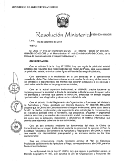 Plan de Estrategia Publicitaria 2014 - Ministerio de Agricultura