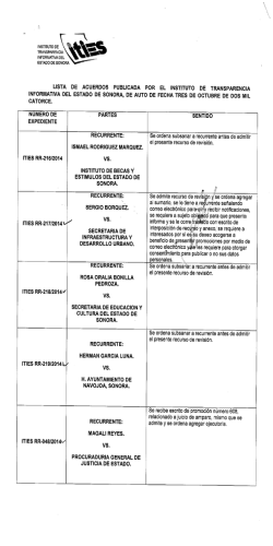 ESTADO DE SONORA . - Instituto de Transparencia Informativa del