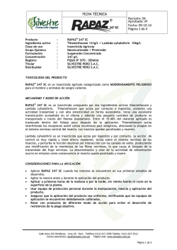 FICHA T&Eacute;CNICA Revisi&oacute;n: 04 Aprobado: JR Fecha: 09 - Silvestre