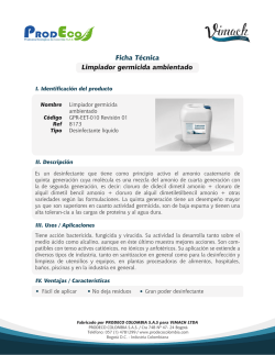 Ficha T&eacute;cnica Limpiador germicida ambientado - Vimach