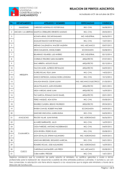 relacion de peritos adscritos - Ministerio de Vivienda, Construcci&oacute;n y