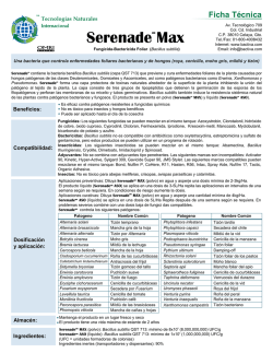 Ficha t&eacute;cnica SERENADE MAX