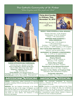 PARISH OFFICE/OFICINA PARROQUIAL The Commemoration of