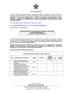 Centro Agrotur&iacute;stico - Contrataci&oacute;n SENA