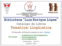 Cat&aacute;logo LING&Uuml;&Iacute;STICA - PROEIB Andes