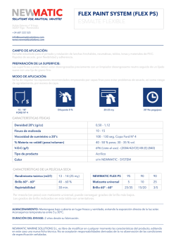 ficha t&eacute;cnica / technical sheet - newmatic &ndash; marine solutions