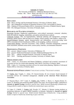 Curriculum Vitae - Antonio J. Castro Research